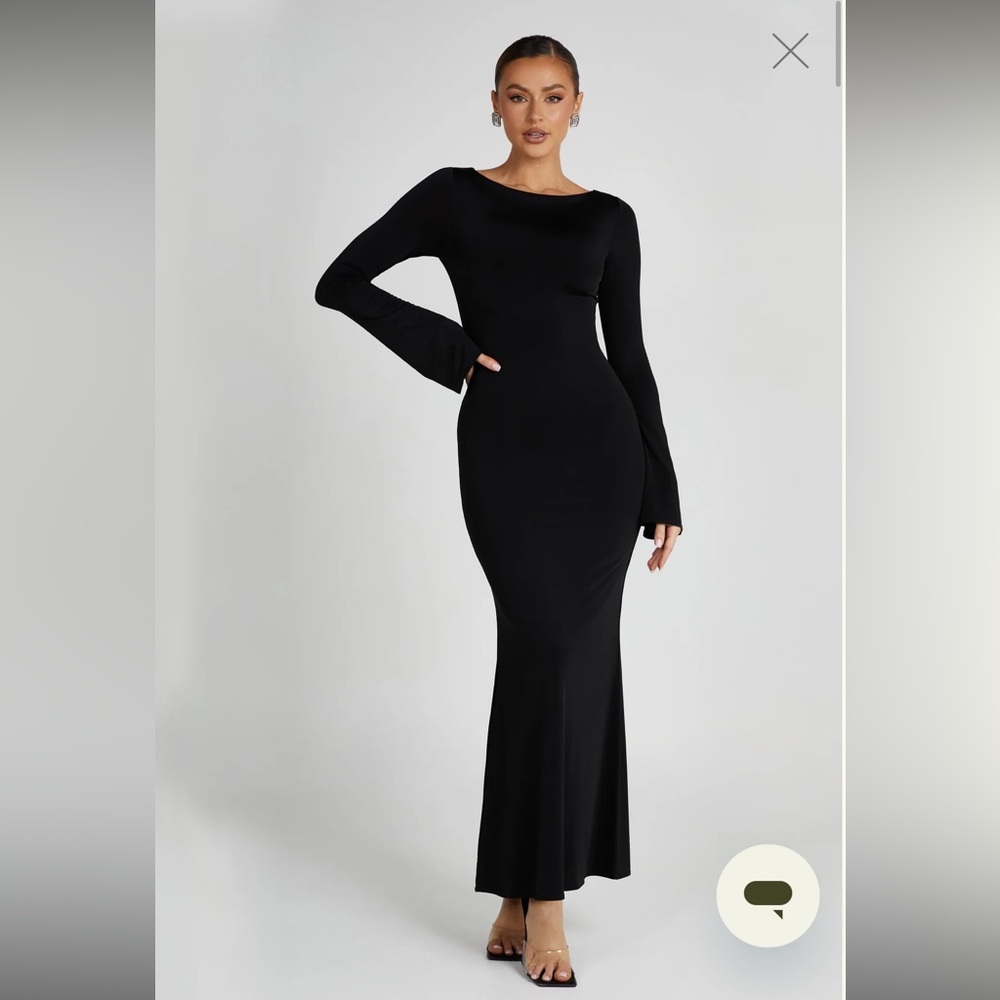 Meshki Tarna Sleek Black Maxi Dress